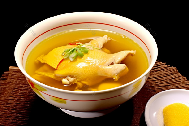 美味滑爽新鲜的砂锅鸡汤摆盘,高清,摄影图,摄影图片,图片大全,摄影图免费下载